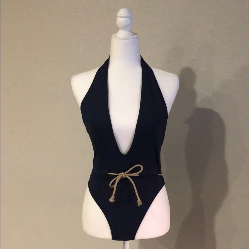 Navy Sexy plunge one piece swimsuit